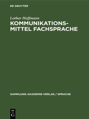 cover image of Kommunikationsmittel Fachsprache
